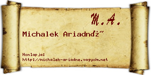 Michalek Ariadné névjegykártya